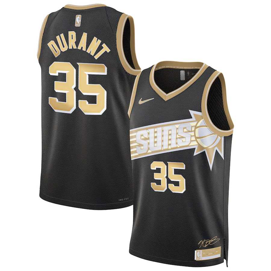 Men%27s Phoenix Suns #35 Kevin Durant Black Gold 2024 Select Series Stitched Jersey Dzhi->nba womens jerseys->NBA Jersey